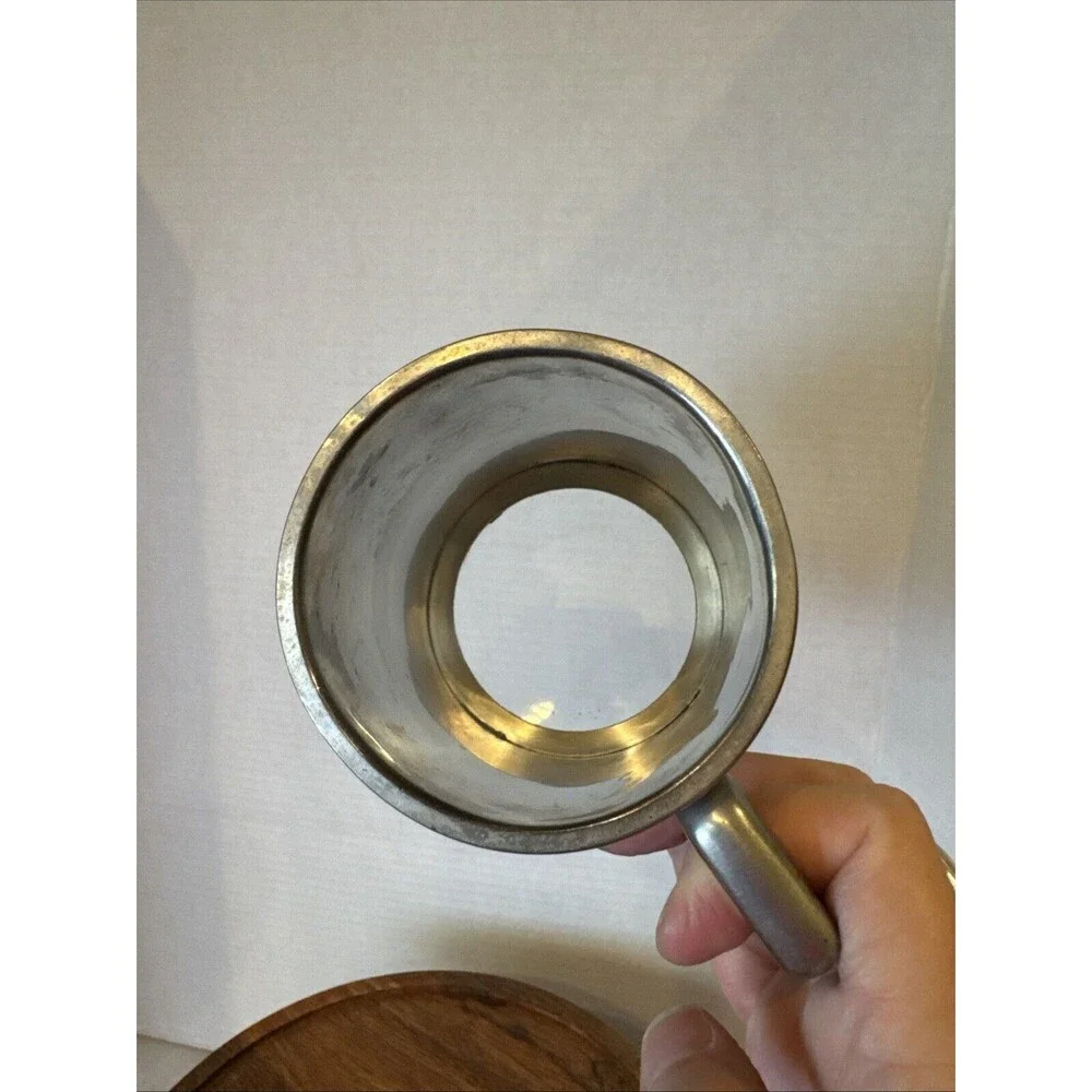 English Pewter glass bottom